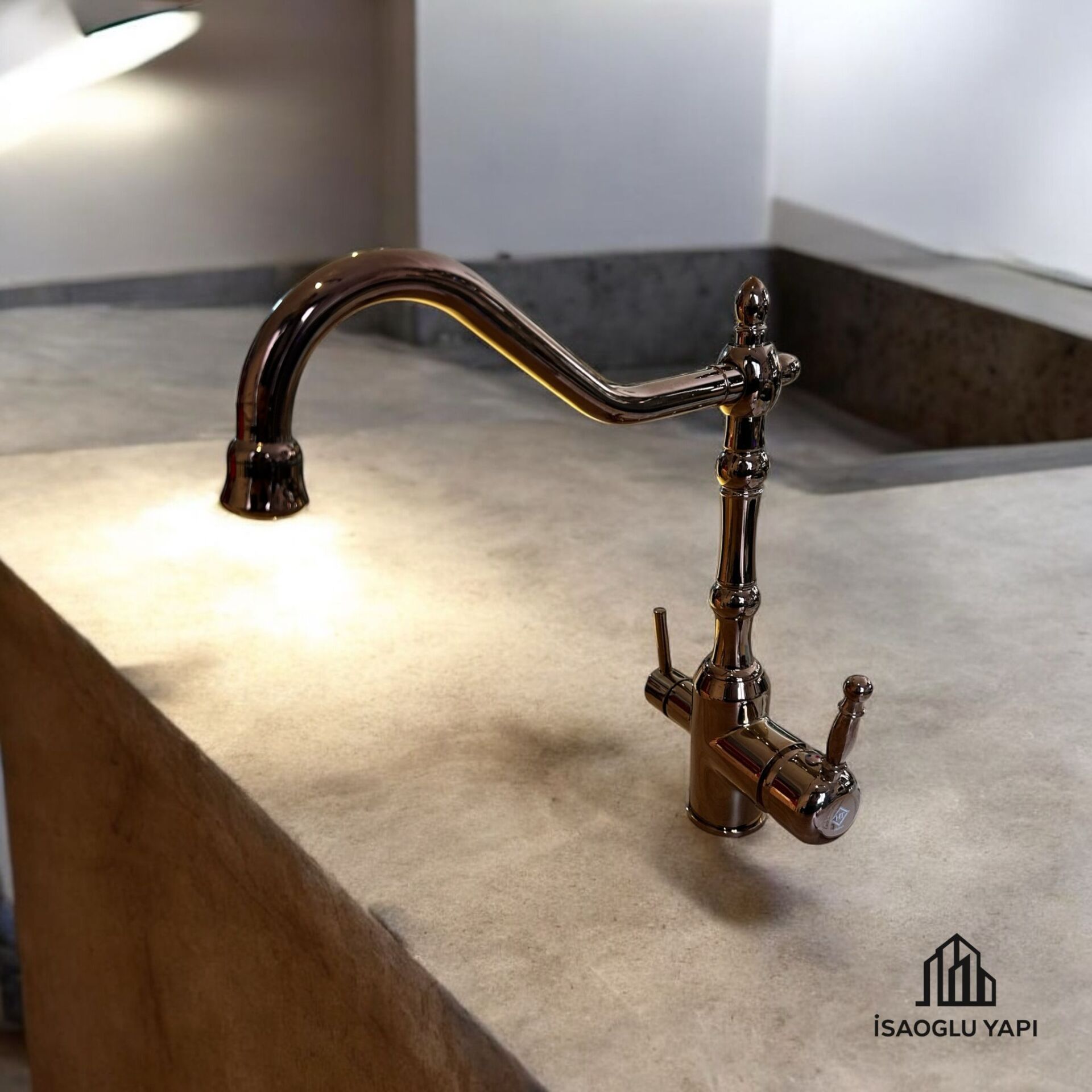 Bakır Mutfak Bataryası Bronz Evye Musluğu Arıtma Cihazlarına Uygun Armatür
