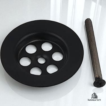 Siyah Lavabo Süzgeci Siyah Lavabo Sifonu Siyah Vida Dahil