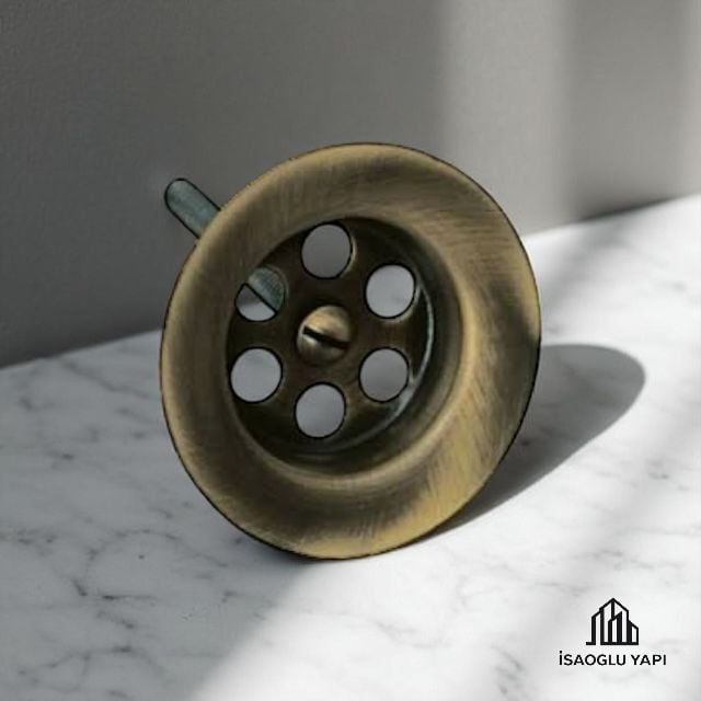 Antik Gold Lavabo Gideri Eskitme Süzgeç Antik Gold Vida Dahil