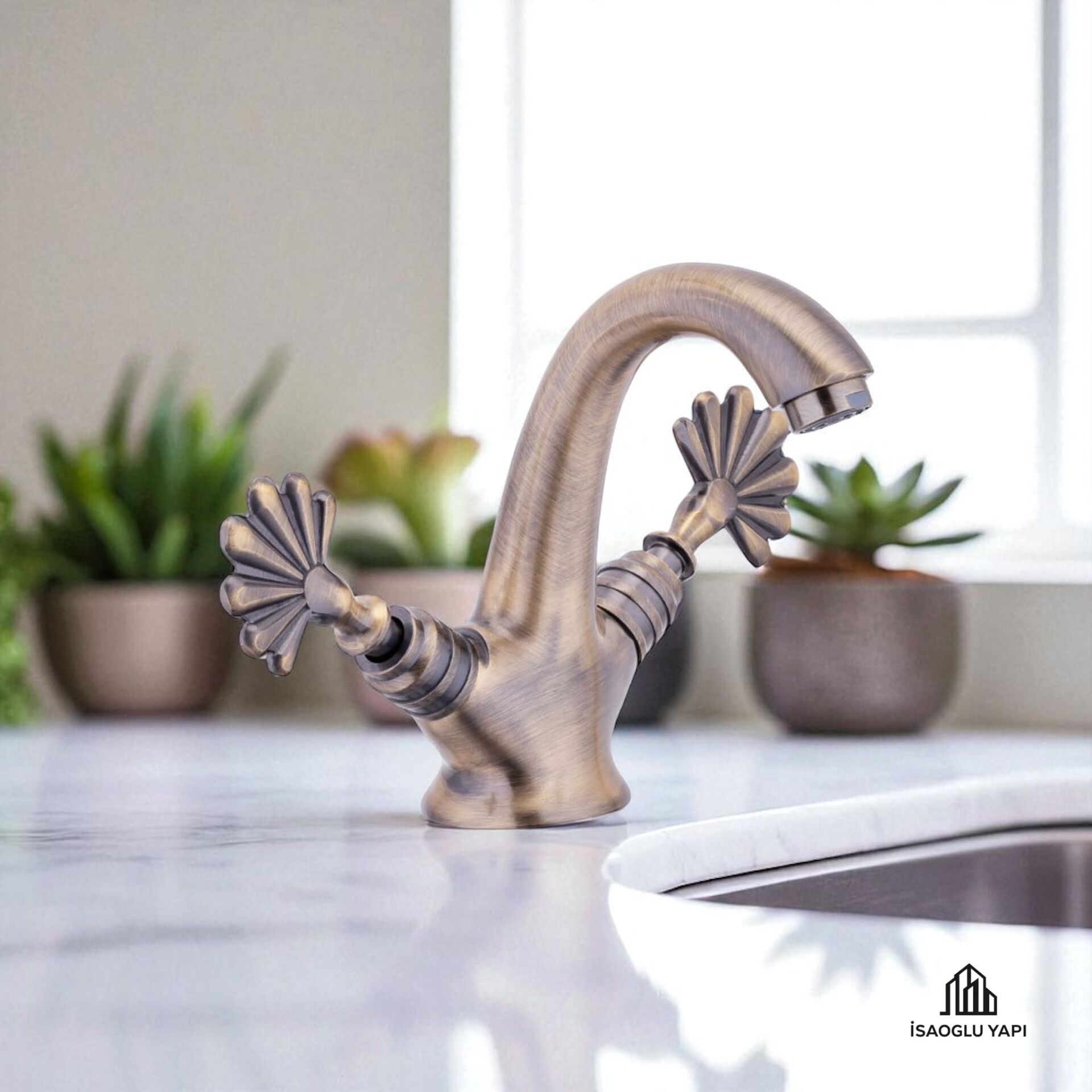 Antik Lavabo Armatür Vintage Özel Seri Kartal Lavabo Musluğu Pirinç Malzeme Banyo Musluk