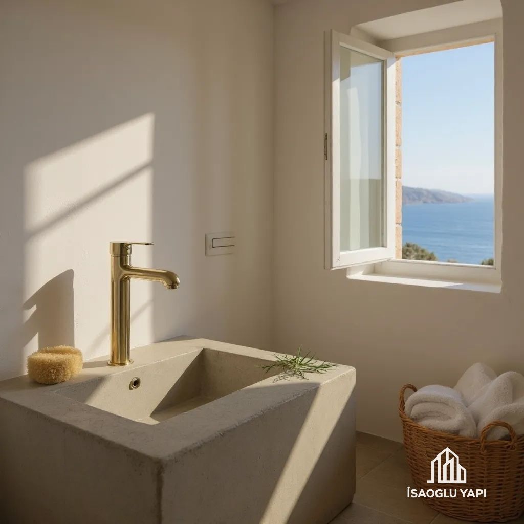 Mat Gold Lavabo Bataryası Çanak Uyumlu Mat Altın Yüksel Model Armatür