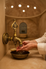 Hamam Musluğu Eskitme Özel Tasarım Kurna Musluğu İşlemeli Eskitme Gold