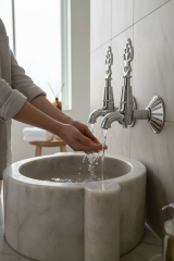 Hamam Musluğu Seti Krom Renk Osmanlı Muslukları Pirinç Malzeme Paslanmaz Kurna Muslukları 2 Adet