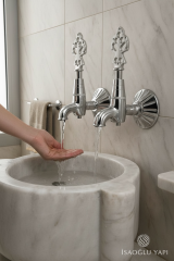 Hamam Musluğu Seti Krom Renk Osmanlı Muslukları Pirinç Malzeme Paslanmaz Kurna Muslukları 2 Adet