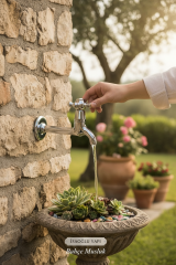 Krom Duvardan Musluk Bahçe ve Wc Uyumlu Retro Klasik Armatür Pirinç Malzeme