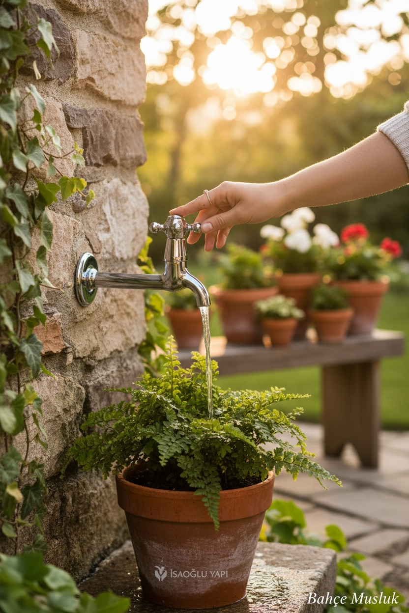 Krom Duvardan Musluk Bahçe ve Wc Uyumlu Retro Klasik Armatür Pirinç Malzeme