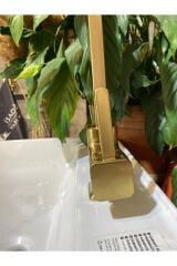 Mat Gold Arıtmalı Mutfak Bataryası Kare Modern Tasarım Arıtıcılı Evye Bataryası Mat Altın Armatür