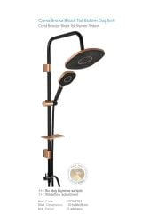 Coral Bronze-black Tall Sistem Duş Seti Bakır Bronz Renk