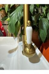 Mat Gold Spiralli Evye Bataryası Mat Altın Uzayan Sistem Armatür Vintage Tasarım