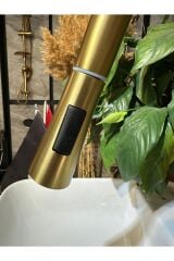 Mat Gold Spiralli Evye Bataryası Mat Altın Uzayan Sistem Armatür Vintage Tasarım