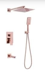 Ankastre Duş Sistemi Bronz Renk Pirinç Materyal Banyo Ankastre Duş Seti