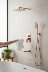 Ankastre Duş Sistemi Bronz Renk Pirinç Materyal Banyo Ankastre Duş Seti