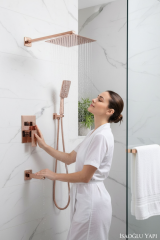 Ankastre Duş Sistemi Bronz Renk Pirinç Materyal Banyo Ankastre Duş Seti