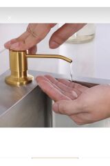 Mat Gold Ankastre Sabunluk Mat Gold Detarjanlık Mutfak Evye Sıvı Sabunluk