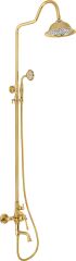 Gold Retro Duş Sistemi Alt Armatür Dahil Altın Duş Seti Pirinç Materyal Tepe Yağmurlamalı Klasik