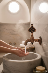 Hamam Musluğu Bakır Renk Desenli Ağır Malzeme Osmanlı Hamam Musluğu Bütün Banyolar Uyumlu