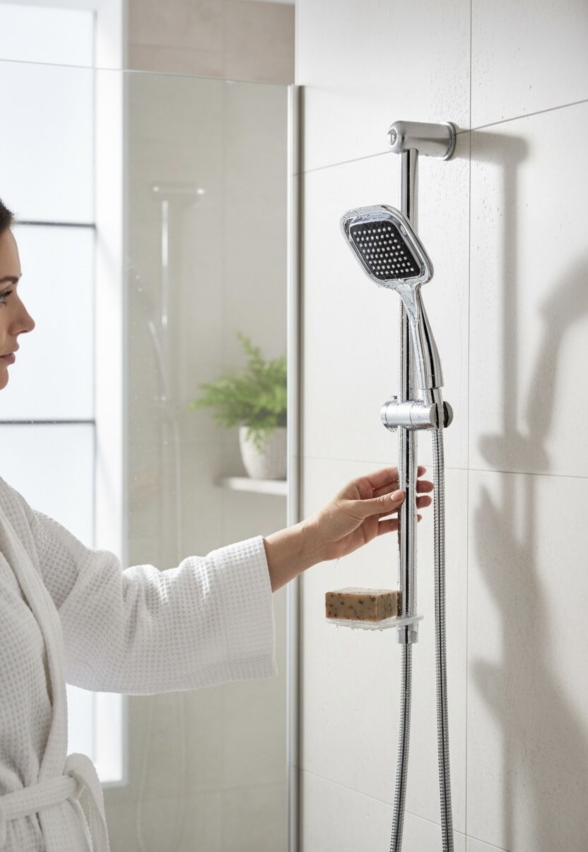 Duş Sistemi Kare Modern Tasarım Gümüş Renk Sürgülü Banyo Duş Seti Duş Başlığı