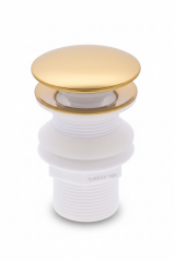 Gold Lavabo Sifonu Metal Ürün Bas Bırak Pop Up Dahil Komple Set Esli Tezgah Altı Sifon Gold Renk