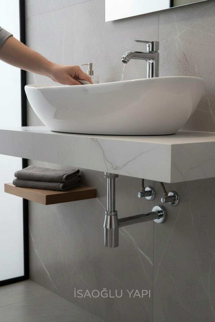 Metal Estetik Lavabo Sifonu Bas Bırak Pop Up Dahil Set Krom Gümüş Renk