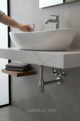 Metal Estetik Lavabo Sifonu Bas Bırak Pop Up Dahil Set Krom Gümüş Renk