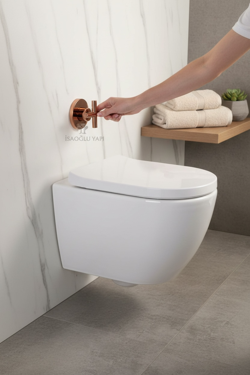 Bakır Taharet Musluğu Asma Klozet Bütün Gömme Rezervuarlarla Uyumlu Ankastre Bronz Taharat Walfi