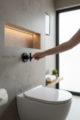 Siyah Taharet Musluğu Ankastre Walf Bütün Asma Klozetlerle Uyumlu Siyah Taharat Musluğu