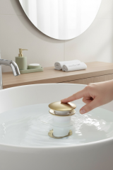 Lavabo Sifonu Mat Altın Bas Bırak Sistem Lavabo Ortası Gider Sifonu Mat Gold