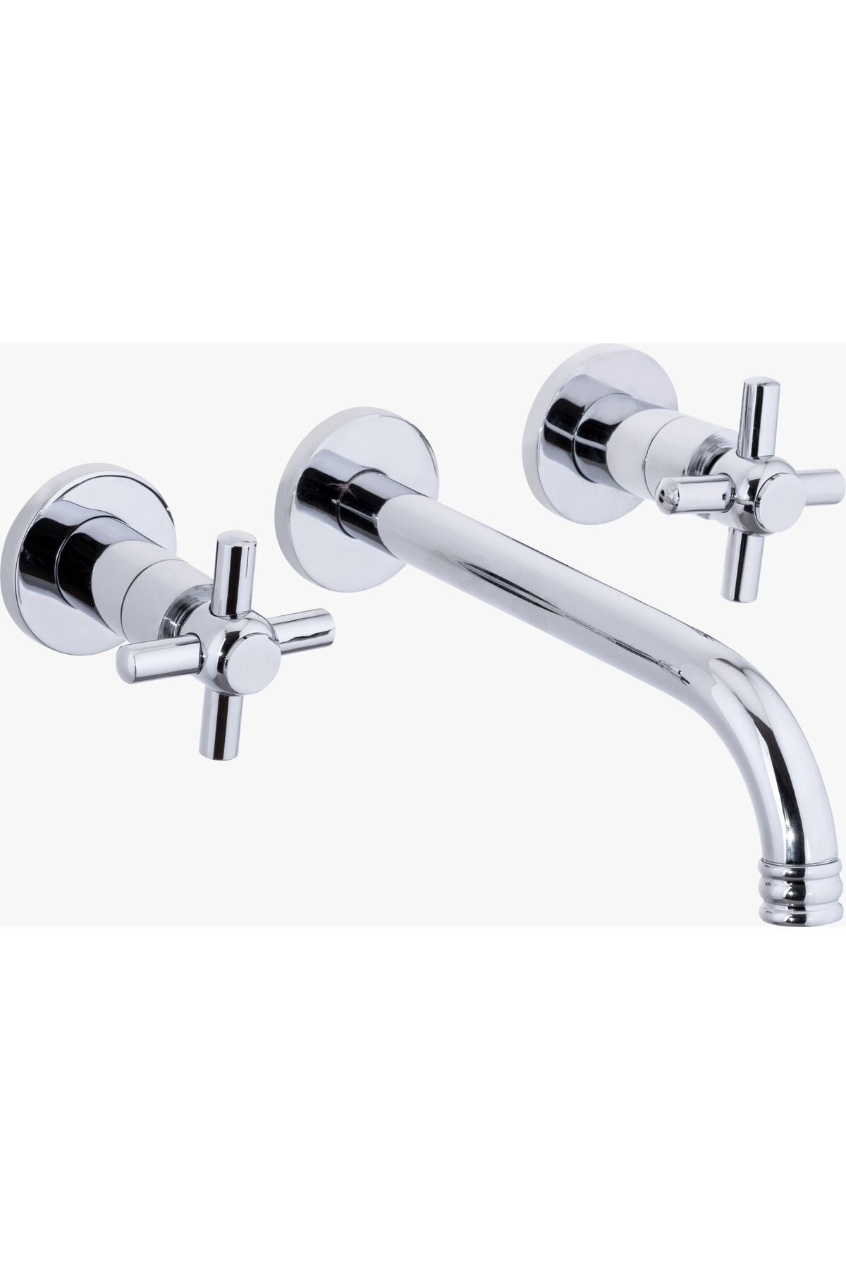 Ankastre Lavabo Bataryası Duvardan Vintage Armatür Silver Gümüş Renk