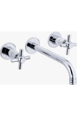 Ankastre Lavabo Bataryası Duvardan Vintage Armatür Silver Gümüş Renk