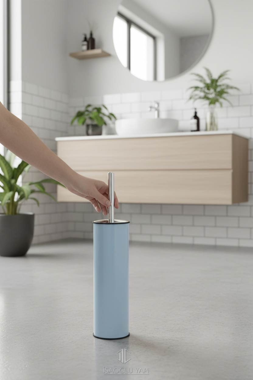Turkuaz Klozet Fırçası Renki Banyo Tuvalet Fırçası Paslanmaz Çelik Malzeme Anti Bakteriyel Hijyenik