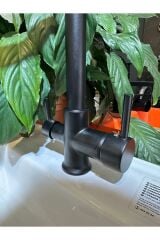 Siyah Mutfak Bataryası Siyah Arıtmalı Musluk 5 Yıl Garantili Evye Armatür