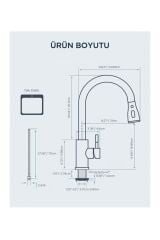Spiralli Evye Bataryası Mat Siyah Uzayan Çekmeli Musluk Tazzik ve Duşlama Özellikli Armatür