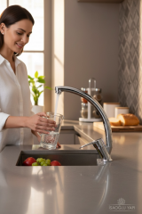 Mutfak Bataryası Pirinç Malzeme Garantili Evye Musluğu Modern Tasarım Yüksel Model Armatür