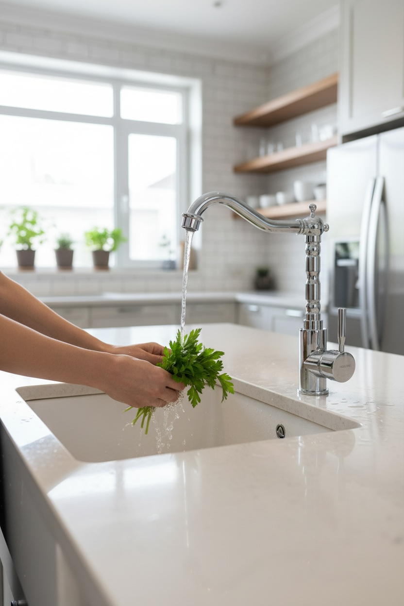 Rustik Batarya Mutfak ve Banyo Uyumlu Retro Armatür Pirinç Malzeme Paslanmaz Garantili Musluk