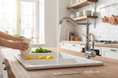 Rustik Batarya Mutfak ve Banyo Uyumlu Retro Armatür Pirinç Malzeme Paslanmaz Garantili Musluk