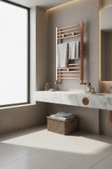 Bakır Banyo Havlupan 50x70 Ebat Bakır Vanalar Dahil Havlupan Seti Bronz Renk