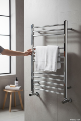 Banyo Havlupan Isıtıcı Krom Renk 50x70 Ebat Vanalar Dahil Havlupan Seti