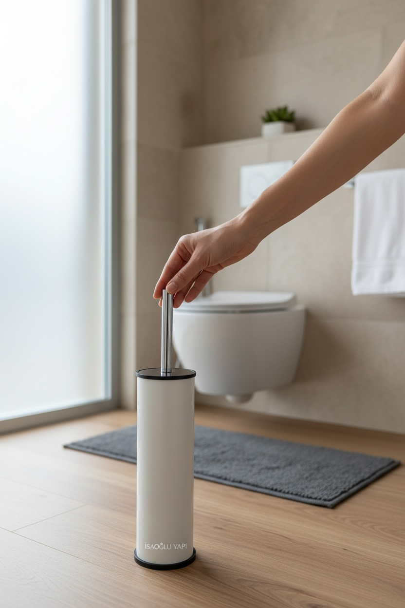 Beyaz Klozet Fırçası Paslanmaz Çelik Beyaz Tuvalet Fırçası Antibakteriyel Özellikli Fırça