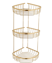 Mat Gold Banyo Üçlü Şampuanlık Köşelik Pirinç Materyal Paslanmaz Garantili Mat Altın