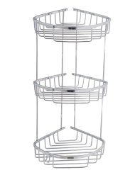 Şampuanlık Üçlü Raf Banyo Seti Pirinç Materyal Ömür Boyu Paslanmaz Krom Şampuanlık