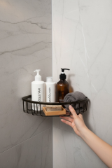 Siyah Şampuanlık Tekli Duş İçi Raf Şampuanlık Paslanmaz Pirinç Malzeme Garantili