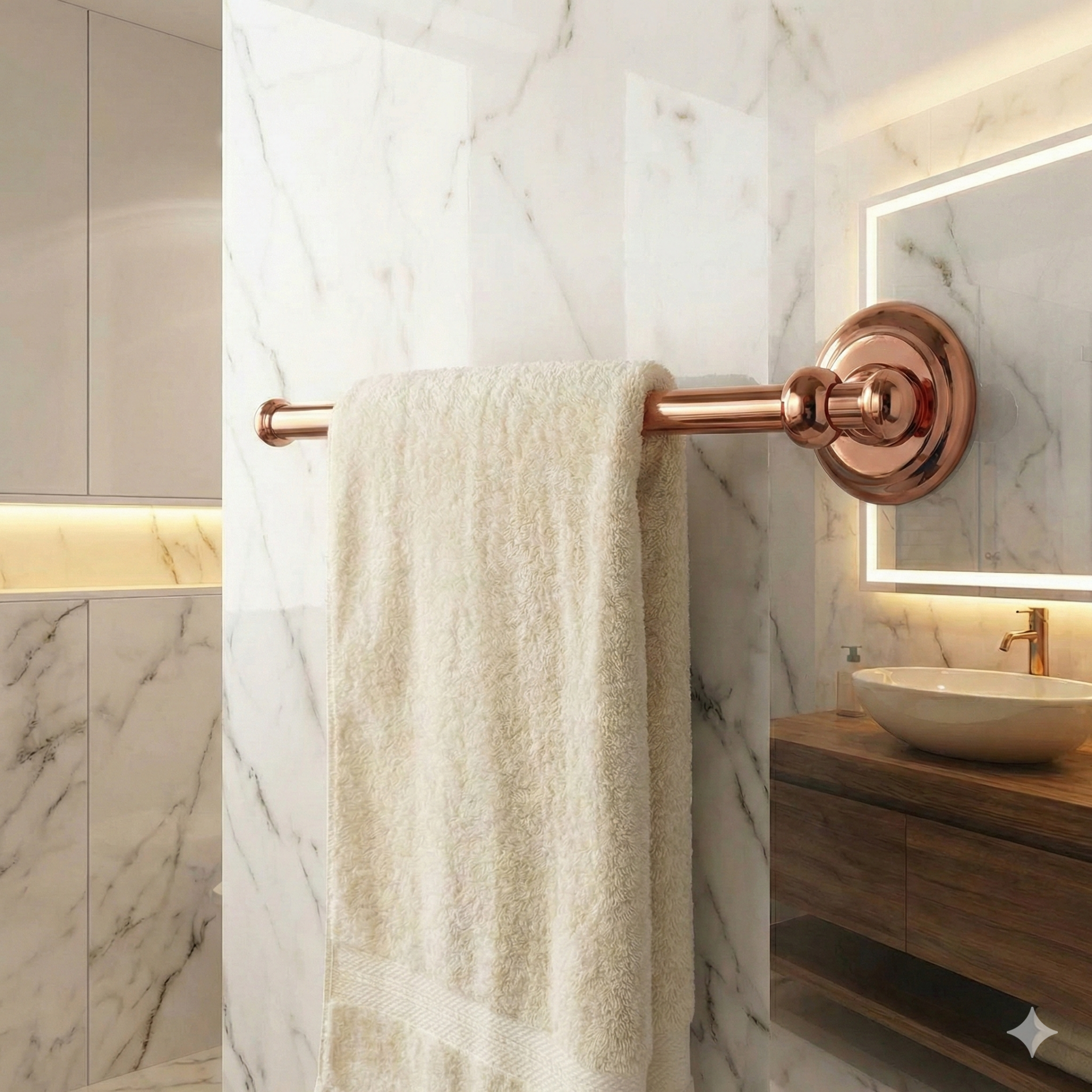 Bakır Vintage Havluluk Rulo Havlu Kağıt ve Normal Havlu İçin Çiftli Kullanım Bronz Banyo Havluluğu