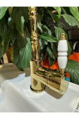 Gold Mutfak Bataryası Zen Design Evye Armatür Vintage Klasik Batarya