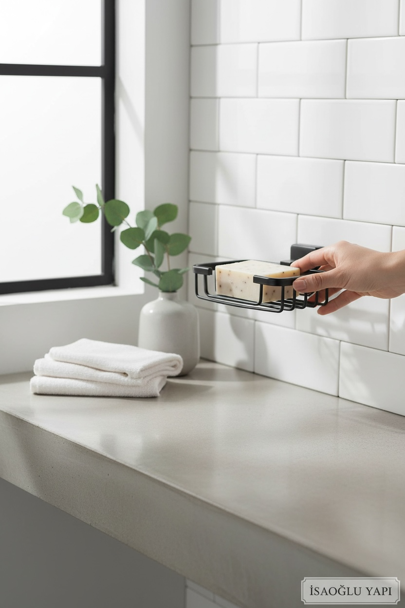 Siyah Katı Sabunluk Pirinç Materyal Banyo Sabunluk Modern Tasarım Garantili Paslanmaz