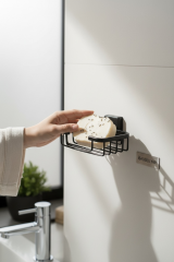 Siyah Katı Sabunluk Pirinç Materyal Banyo Sabunluk Modern Tasarım Garantili Paslanmaz