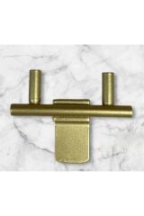 Mat Gold Bornozluk Mat Gold İkili Askılık Banyo Havluluk Bornozluk