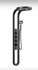 Siyah Relax Duş Sistemi Masajlı Özel Tasarım Gösterge Panelli Siyah Yağmurlama Komple Set