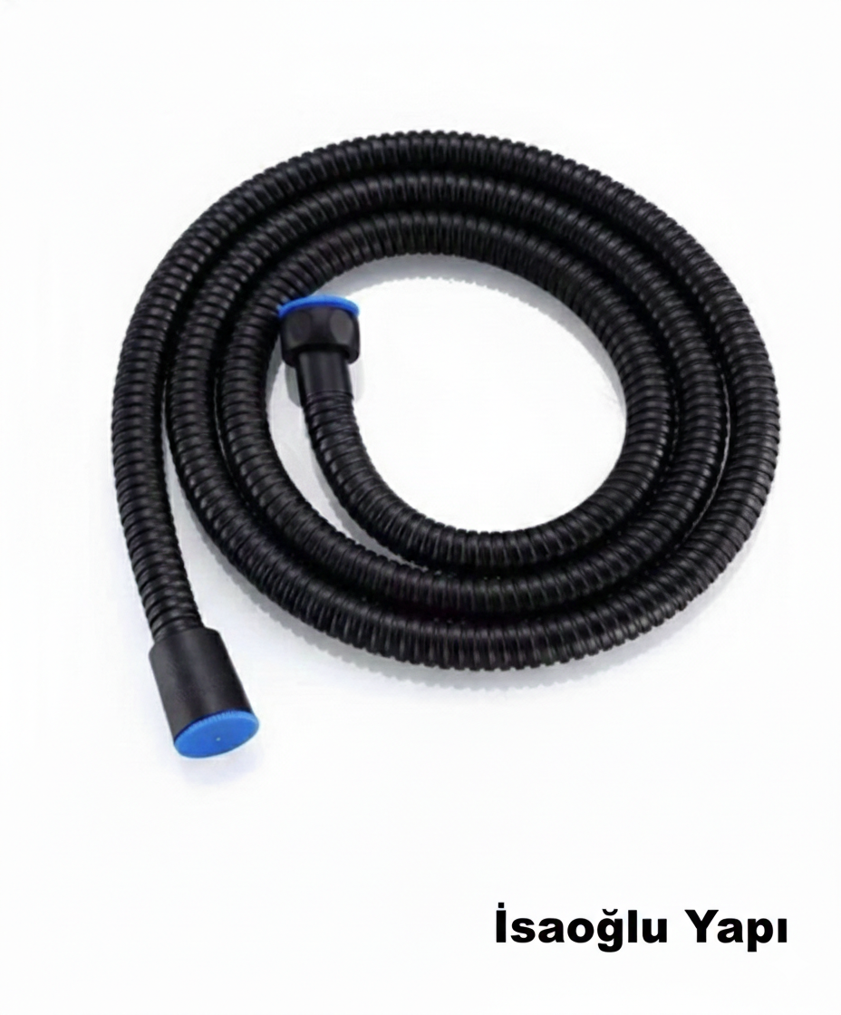 Siyah Duş Hortumu 150 Cm Esnek Duş Zinciri Esnek Duş Spirali Mat Siyah