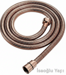 Bakır Duş Hortumu Bronz 150 Cm Duş Zinciri Paslanmaz Bakır Spiral