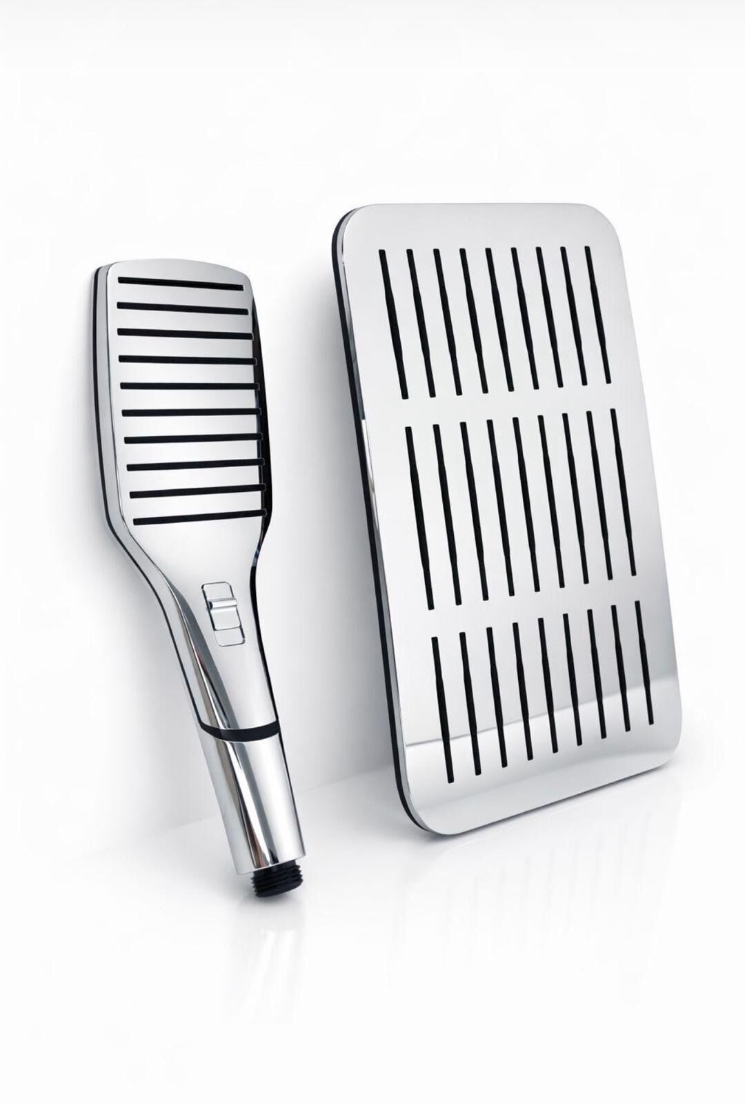 Tepe Yağmurlama Duş Başlığı ve El Telefonu Şelale Akış Fonksiyonlu Bütün Duş Setlerine Uygun İkili